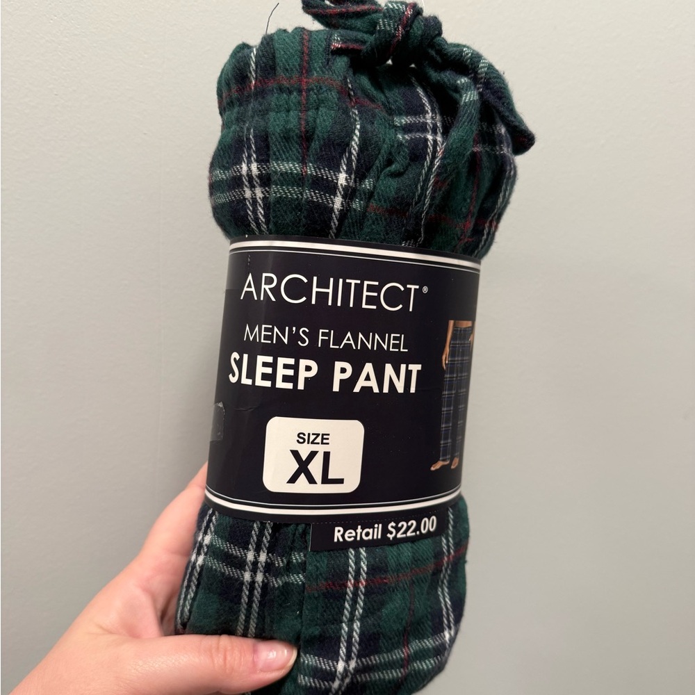 NWT Architect Men's Flannel Sleep Pant - Green Plaid size XL